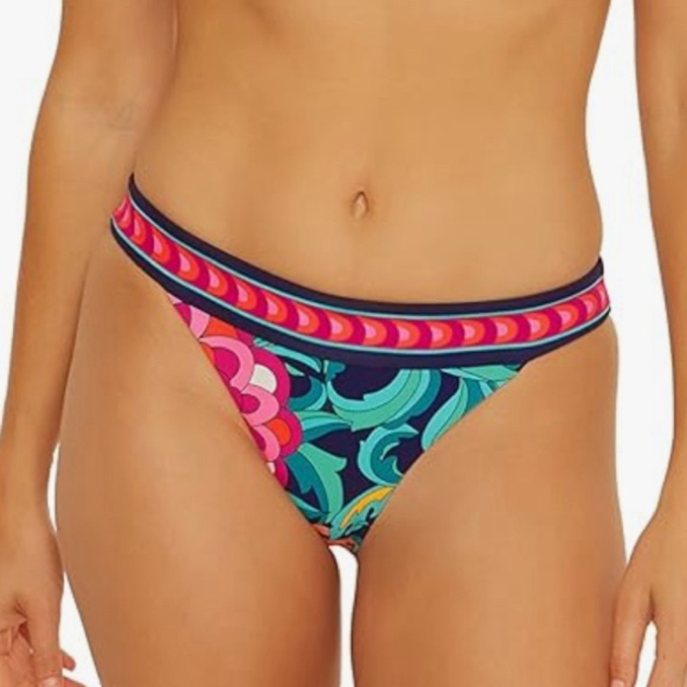Trina Turk India Garden Banded Hipster  Swimwear NWT